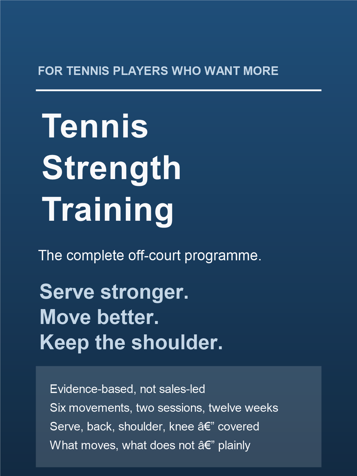 Cover of Tennis Strength Training: The Complete Off-Court Program