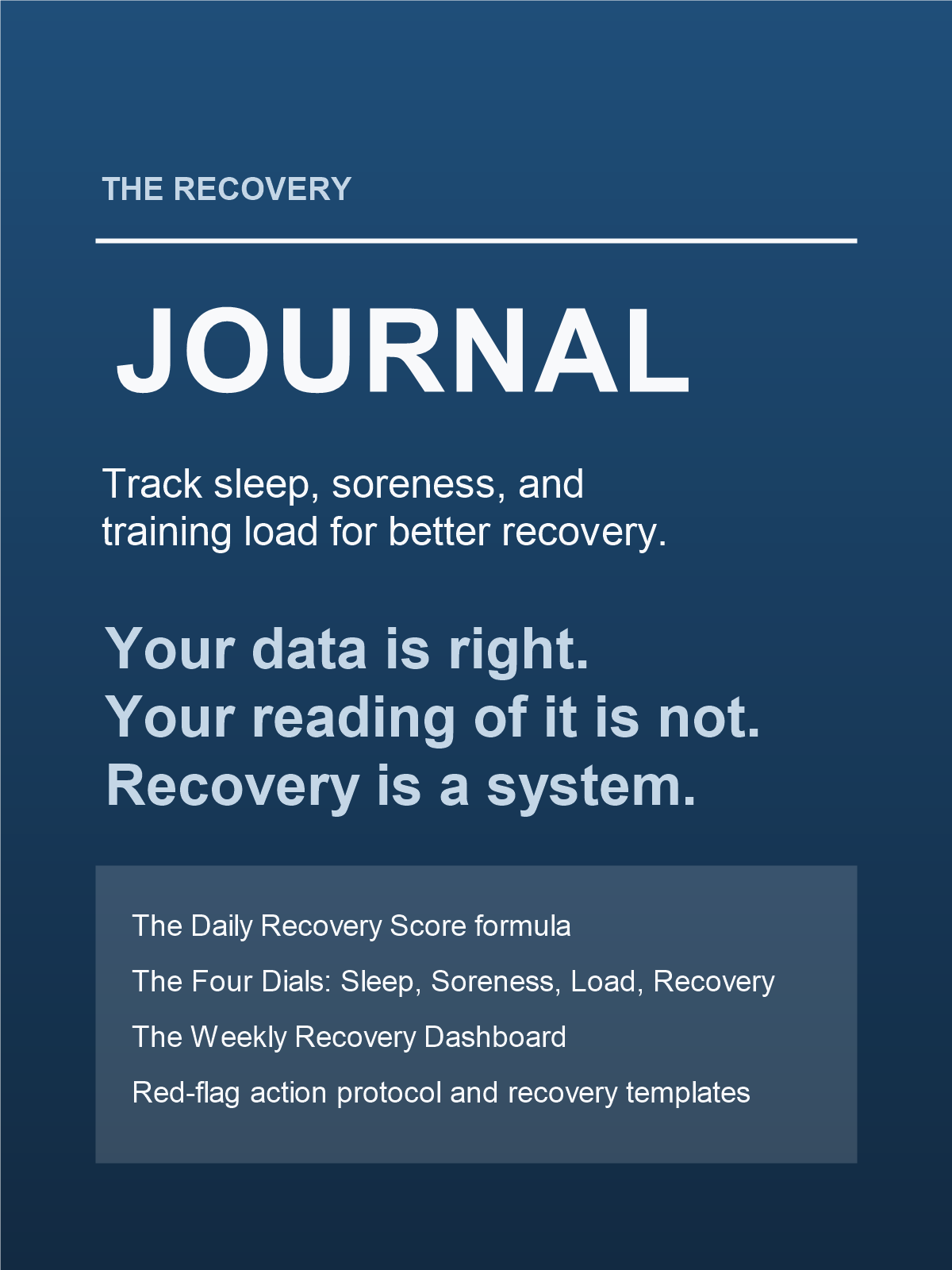 Cover of The Recovery Journal: Track Sleep, Soreness, and Training Load